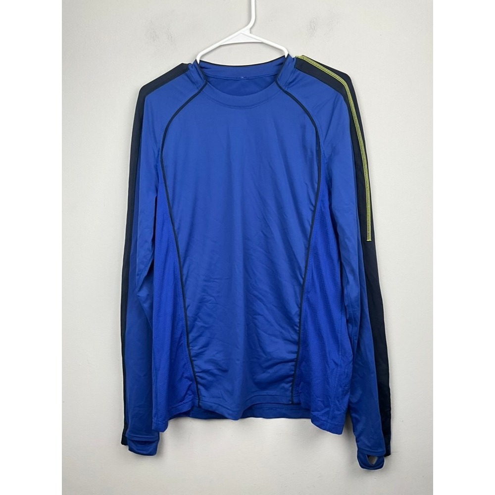 Lululemon Mens Large Blue Long Sleeve Athletic Running Training Shirt Pullover